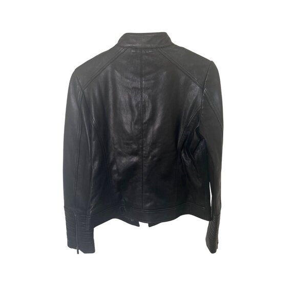 Neiman Marcus Black Leather Moto Jacket - Picture 10 of 14